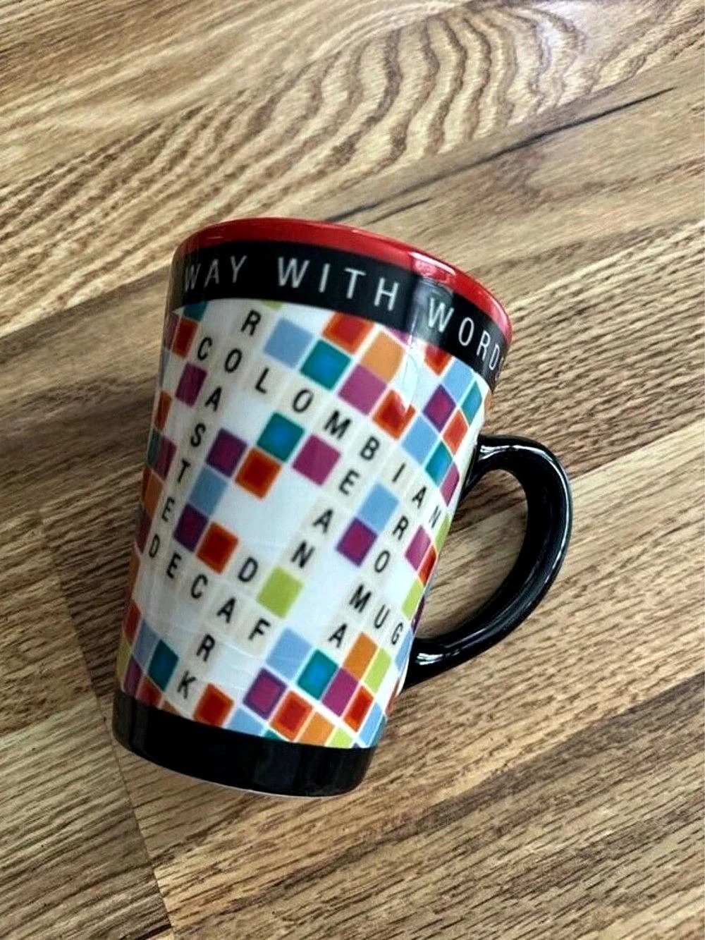 Starbucks Word Search Crossword Ceramic Mug Black & Multicolor